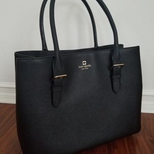 Black Kate Spade Leather Tote Saffiano Leather